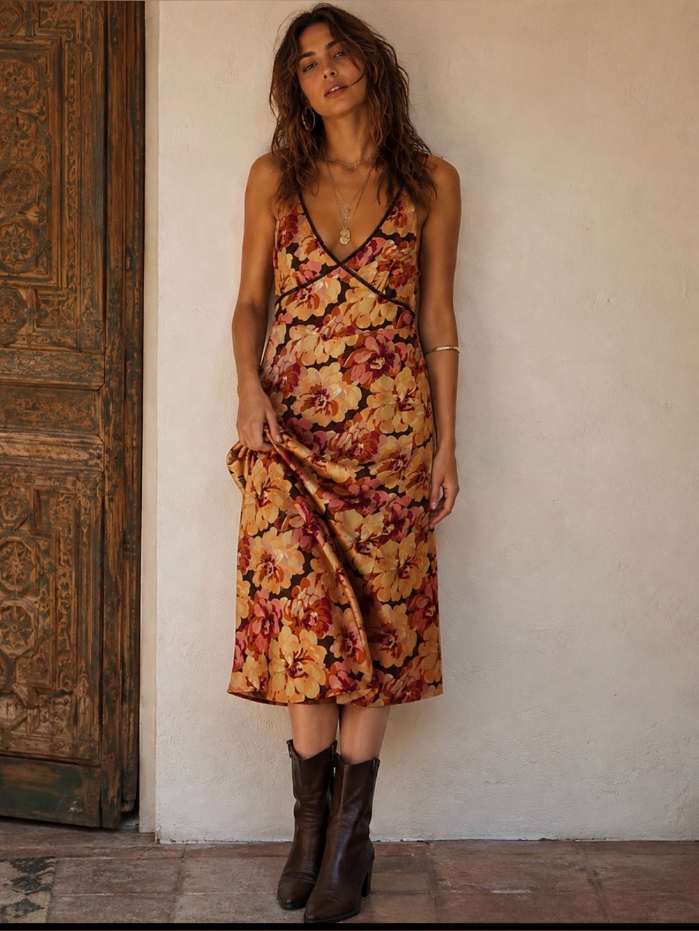 J. Crew 100% Silk Floral Slip Midi Dress Sz 14